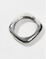 bangle bracelet with square detail in silver tone