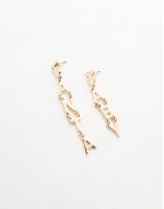 Christmas drop earrings with Santa Baby drop detail in gold tone