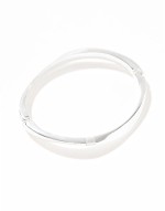 silver plated bangle bracelet with minimal twist design